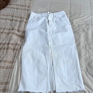 Stradivarius White Maxi Skirt